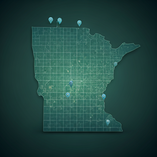 Map illustration of the Minneapolis and Twin Cities metropolitan service area